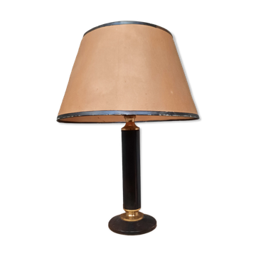 Leather-wrapped burreau lamp