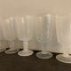 6 blown and bubbled wine stemmed glasses, Riom glassware, Puy-de-Dôme