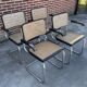 Set of 4 chairs model B64 Cesca with armrests in Black and Chrome