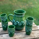 Broc set and green cups