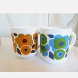 4 vintage Mugs Arcopal lotus