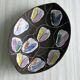 Dish, hand-painted ceramic basket, artistic design.