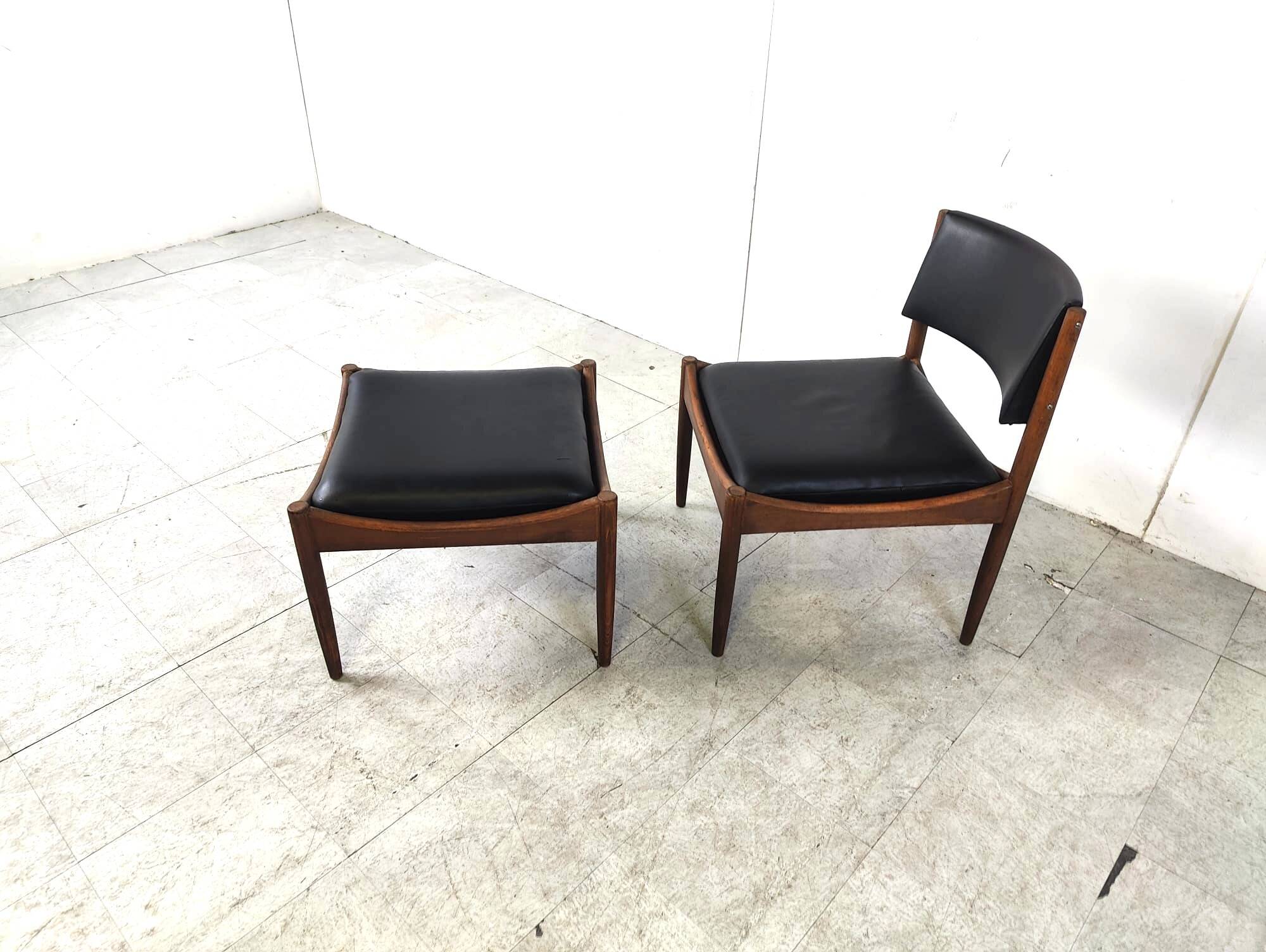 Mid century Scandinvian lounge chair with stool, 1960s