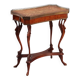 Small antique coffee table made of fruitwood and rosewood, 20th century.