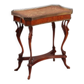 Small antique coffee table made of fruitwood and rosewood, 20th century.
