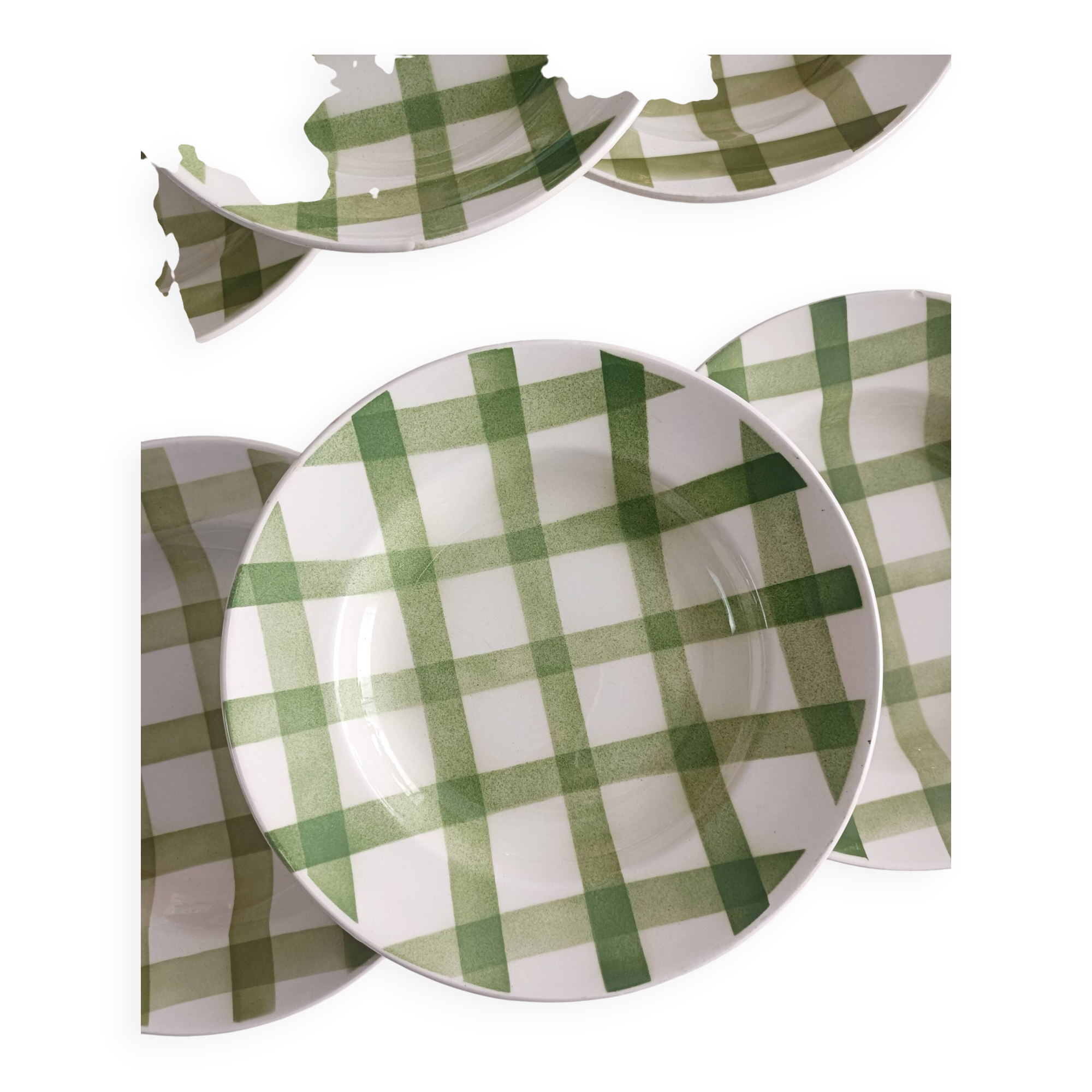 Set of 6 deep plates Moulin des Loups, Tablecloth