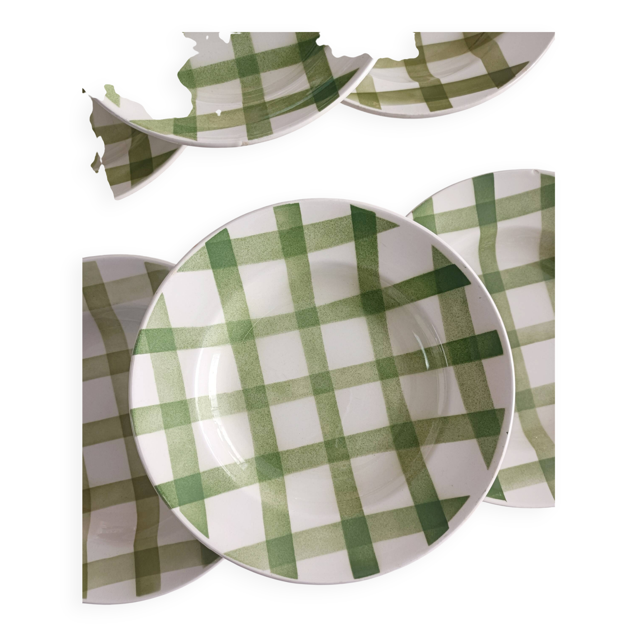 Set of 6 deep plates Moulin des Loups, Tablecloth