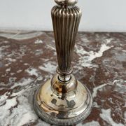 Candlesticks, silver-plated metal, Maison Christofle, pair of candelabras, 3 lights