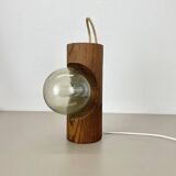Grande lampe de table sculpturale et organique en bois de pin, attribuée à Temde Lights, Allemagne, années 1970