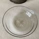 Antique crystal fruit bowl on a brass pedestal