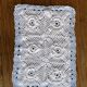 Set of 2 vintage crochet coasters - white, pink and blue