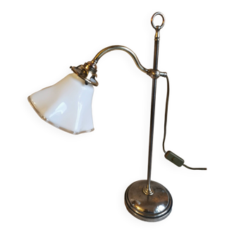 Desk or ambient lamp in chrome-plated brass.