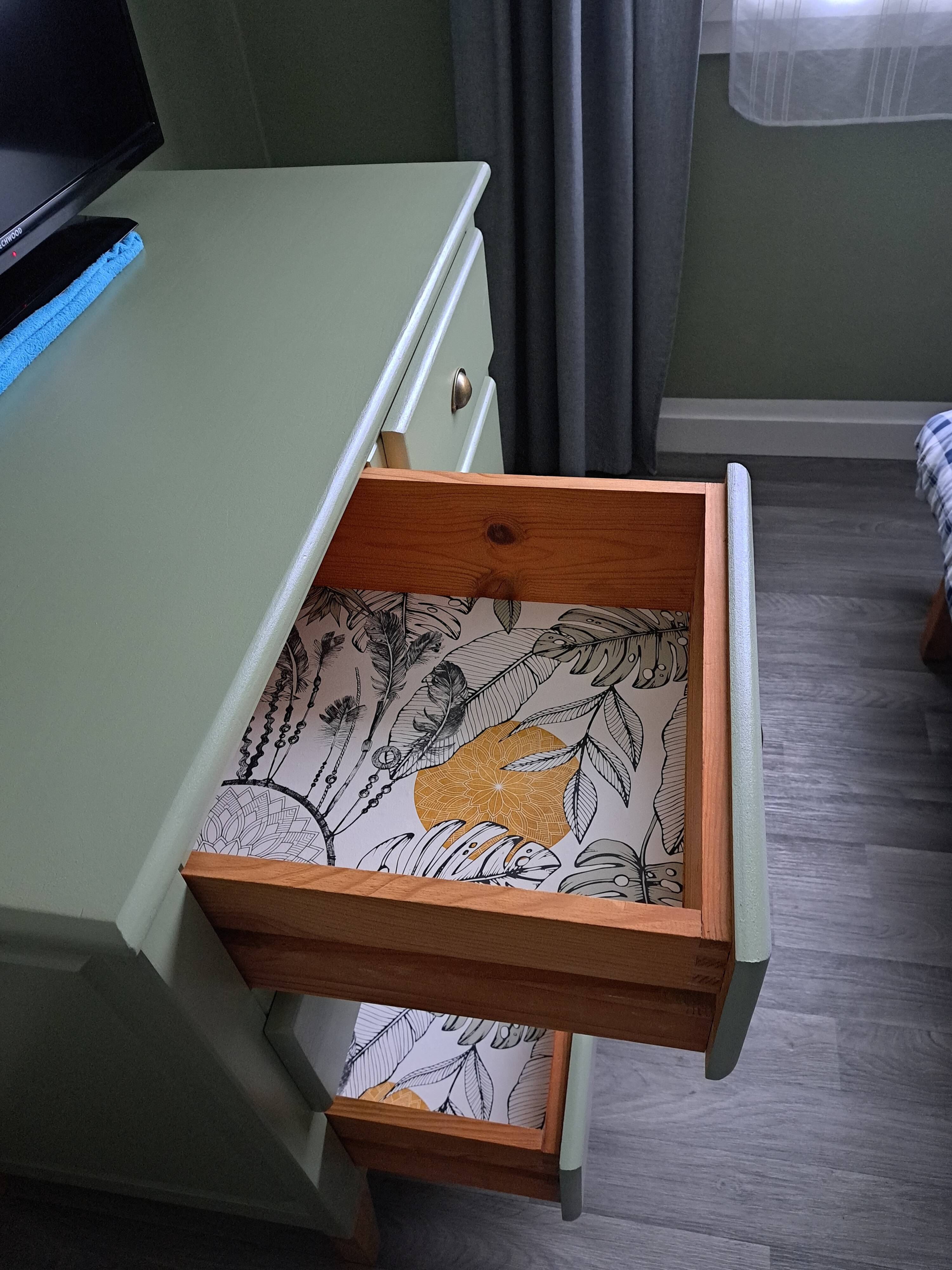 Scandinavian forest green chest of drawers