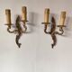 Pair of 19th century Louis XV style gilt bronze wall lights with 2 branches