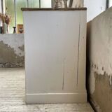 Meuble de métier enfilade patine blanche