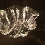 Corolla-shaped ashtray and pocket tray, Vannes Le Chatel crystal.