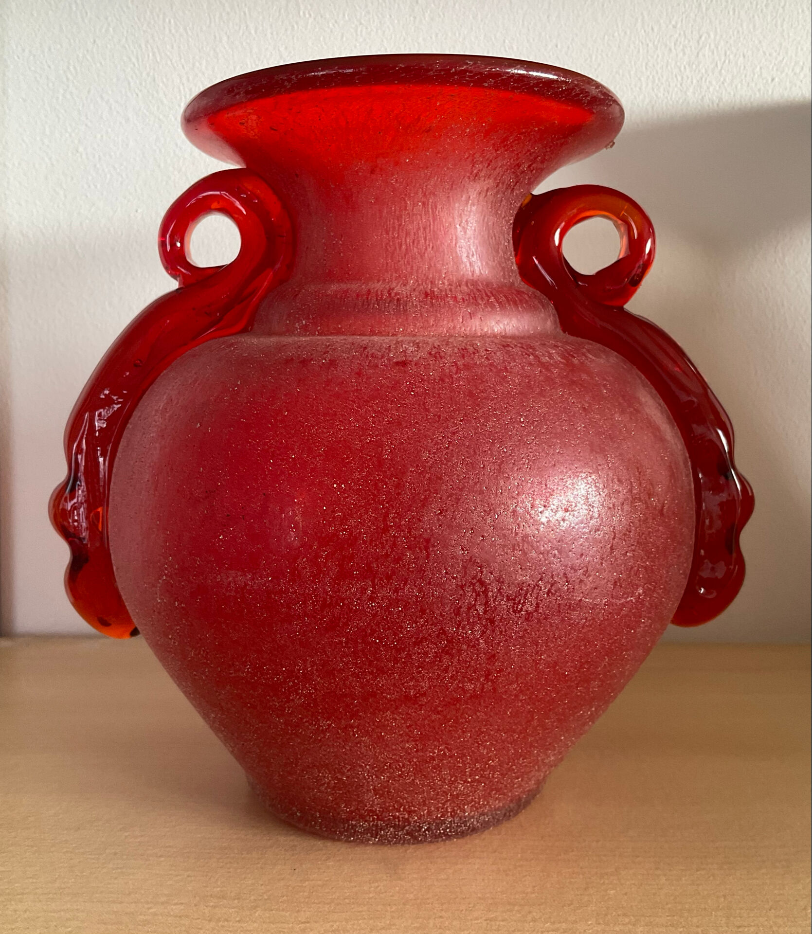Vintage Murano glass amphora vase