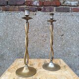 Pair of brass candelabra