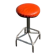 Vintage chrome stool with orange faux leather.