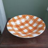 Sarreguemines checkered soup plate