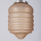 Vintage 1950s pink glass pendant lamp, Italian design