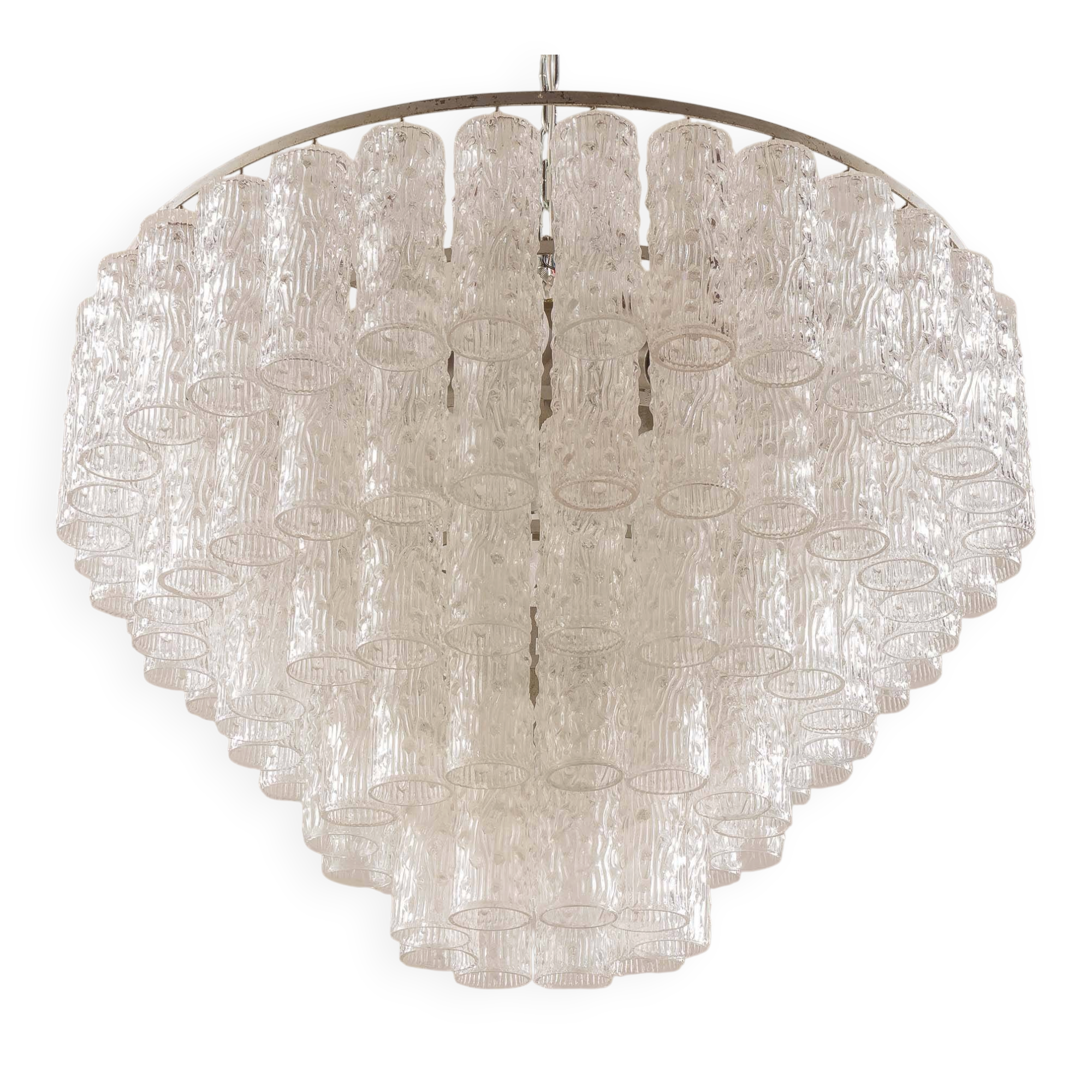 Italian Murano glass chandelier attributed to Venini, 1970s