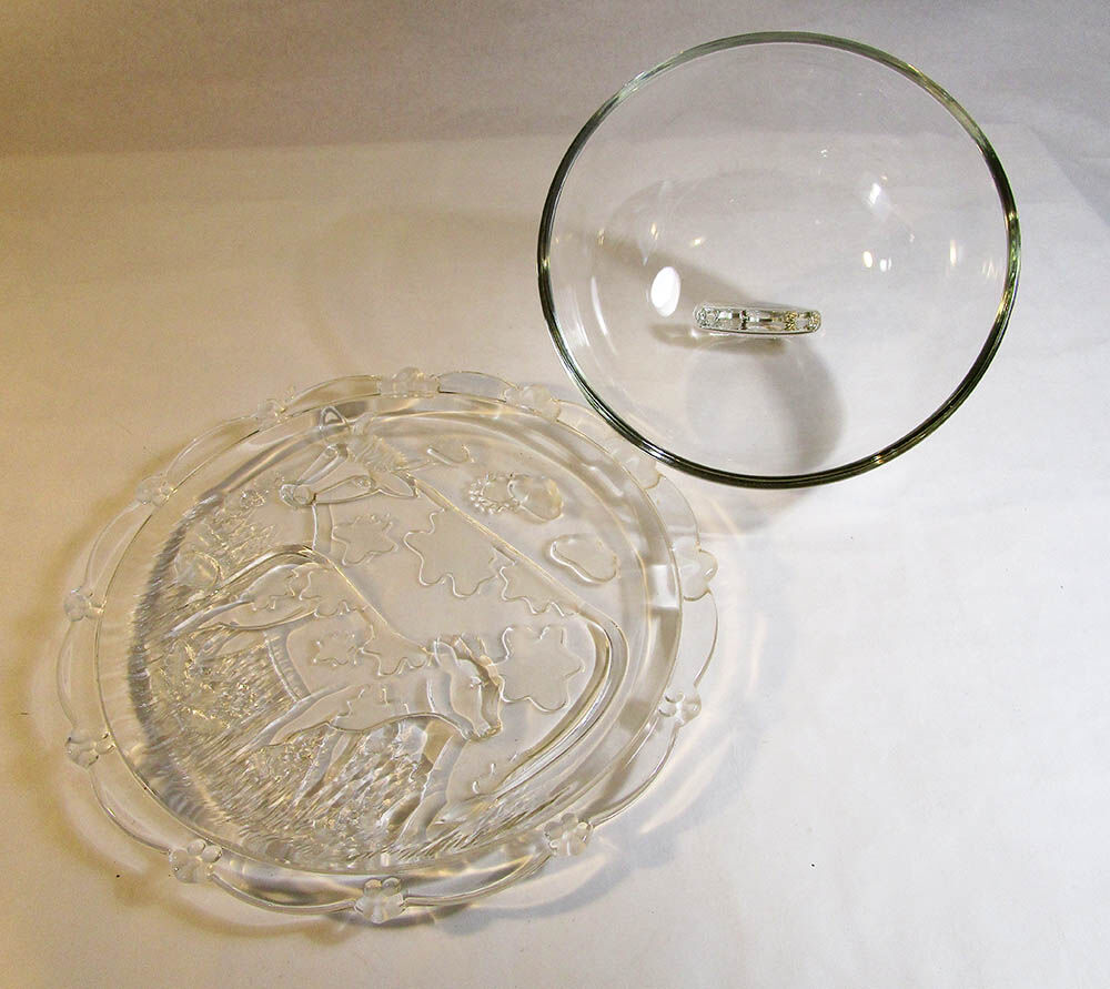 Glass cheese platter and bell