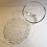 Glass cheese platter and bell