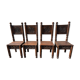 Set of 4 Breton chairs in solid wood