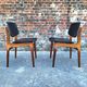 Pair of vintage Scandinavian chairs, antique seating furniture.