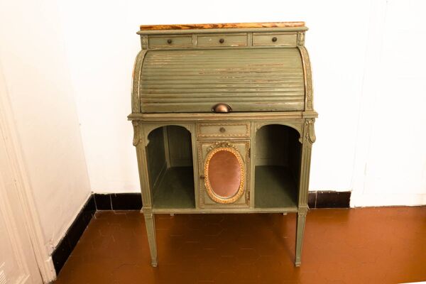 Bureau secrétaire bonheur du jour à cylindre