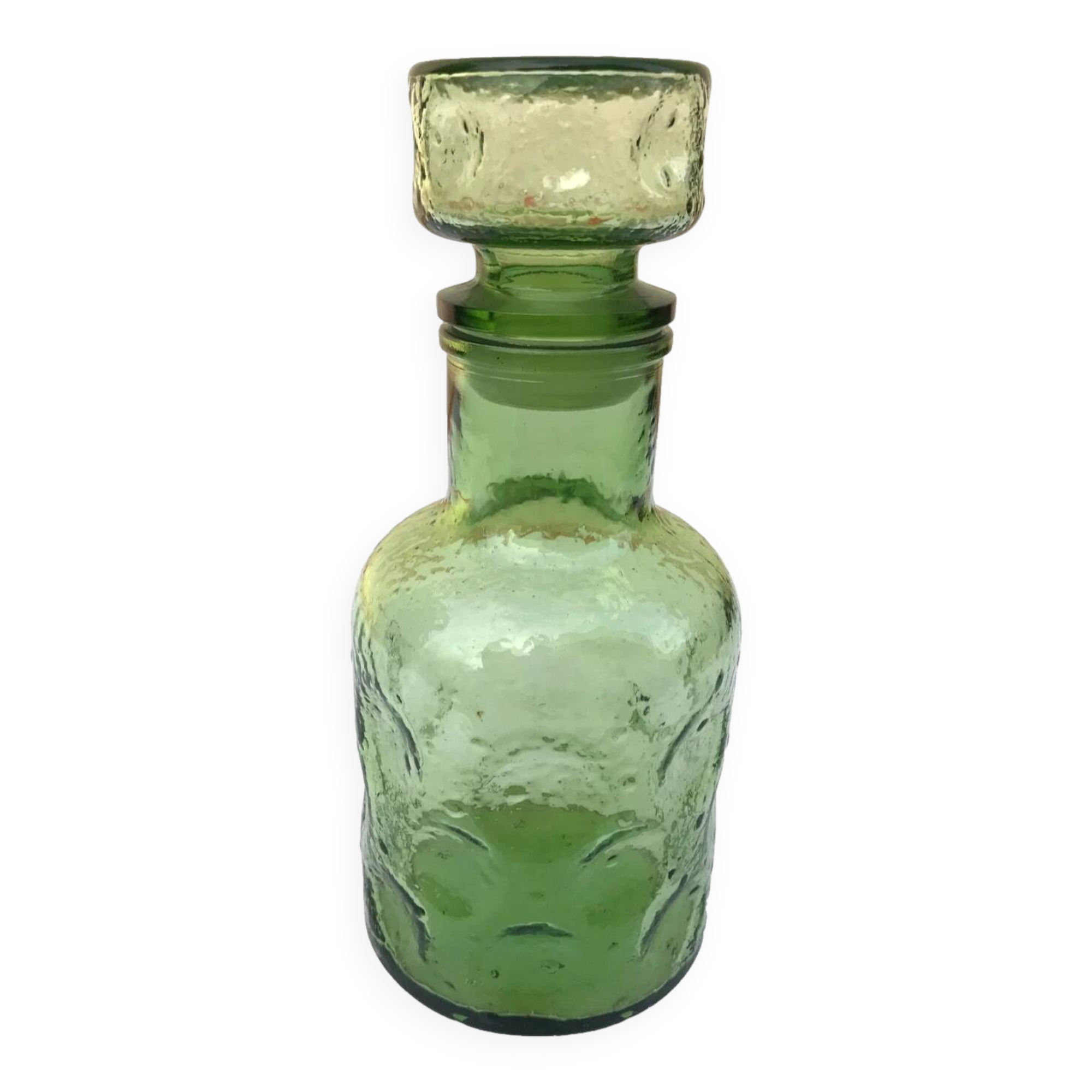 1970s Bubble glass and coloured orangeade jug