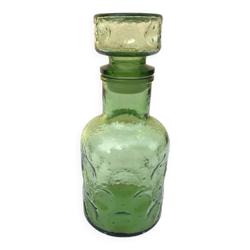 Années 1970  Carafe à orangeade verre bullé et coloré