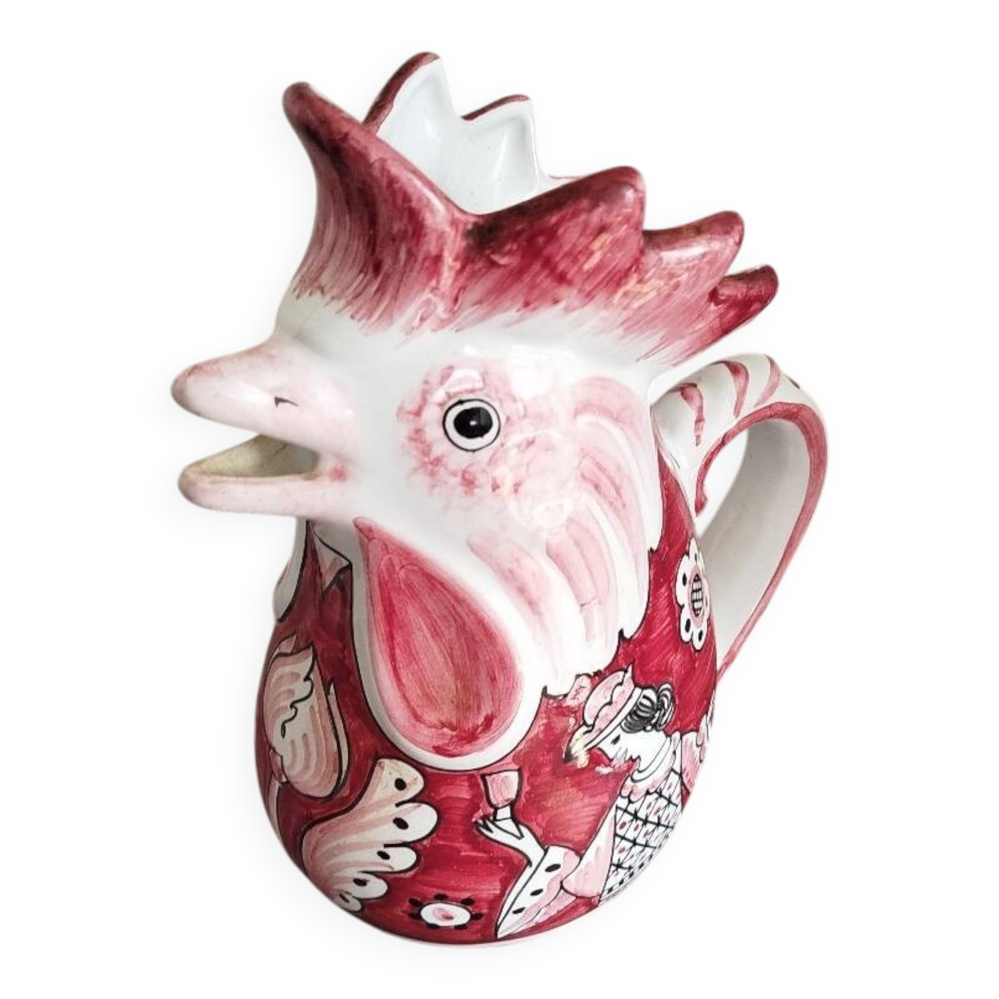 Ceramic rooster pitcher – Lismat Deruta Assisi – Italy