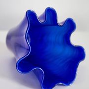 Vintage dark navy blue artistic vase from the mid-20th century.