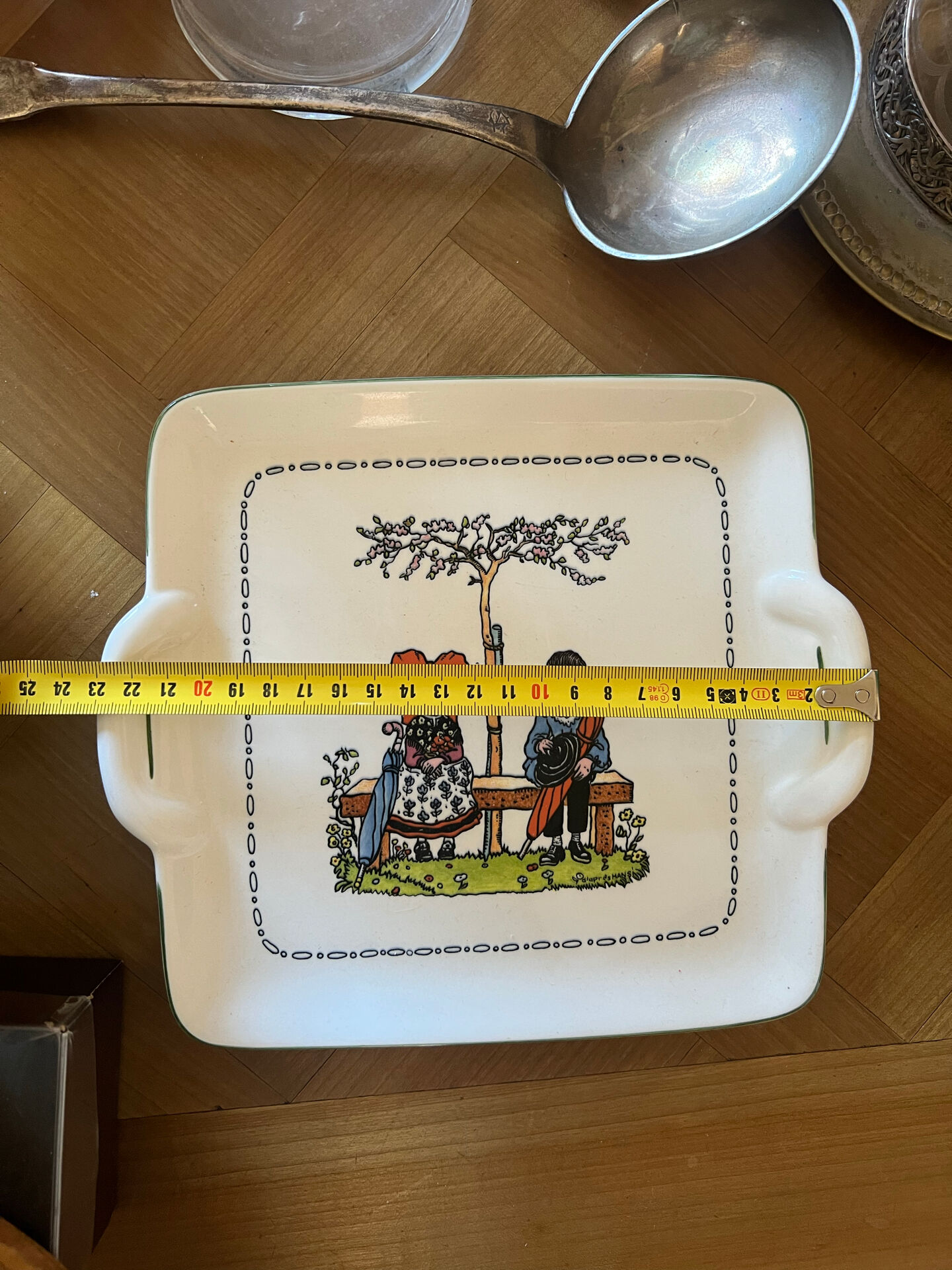 Vintage square plate Alsatian person Villeroy & Boch