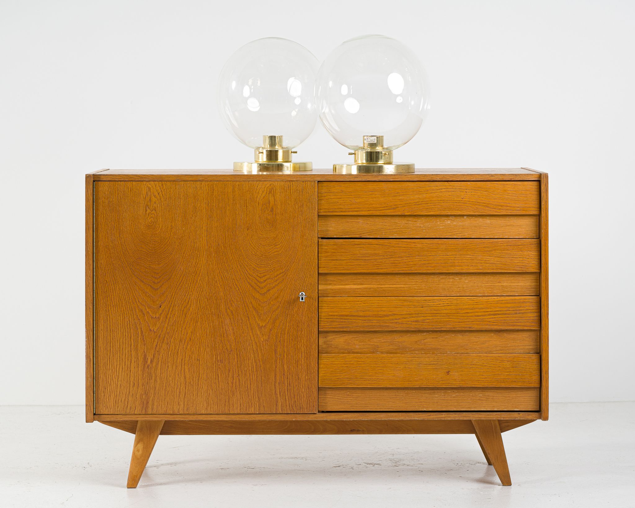 Set of 2 glass sconces from Kamenický Šenov, 1950