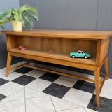 Bureau en bois blond années 1960