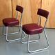 Office chairs in burgundy skaï 50s