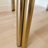 Vintage Italian Coffee Table: Brass & Smoked Glass, Mid-Century Modern