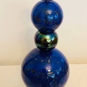 Vintage blue and gold blown glass lamp from the 80s/90s