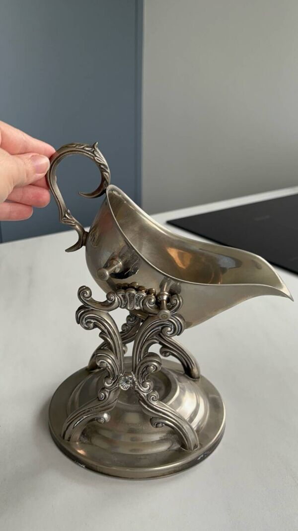 Saucière royale en métal argenté – style baroque chic