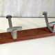 Wooden wall coat rack and chrome hooks – 60s