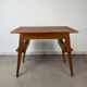 Compass leg desk, 1950s wood reconstitution style.