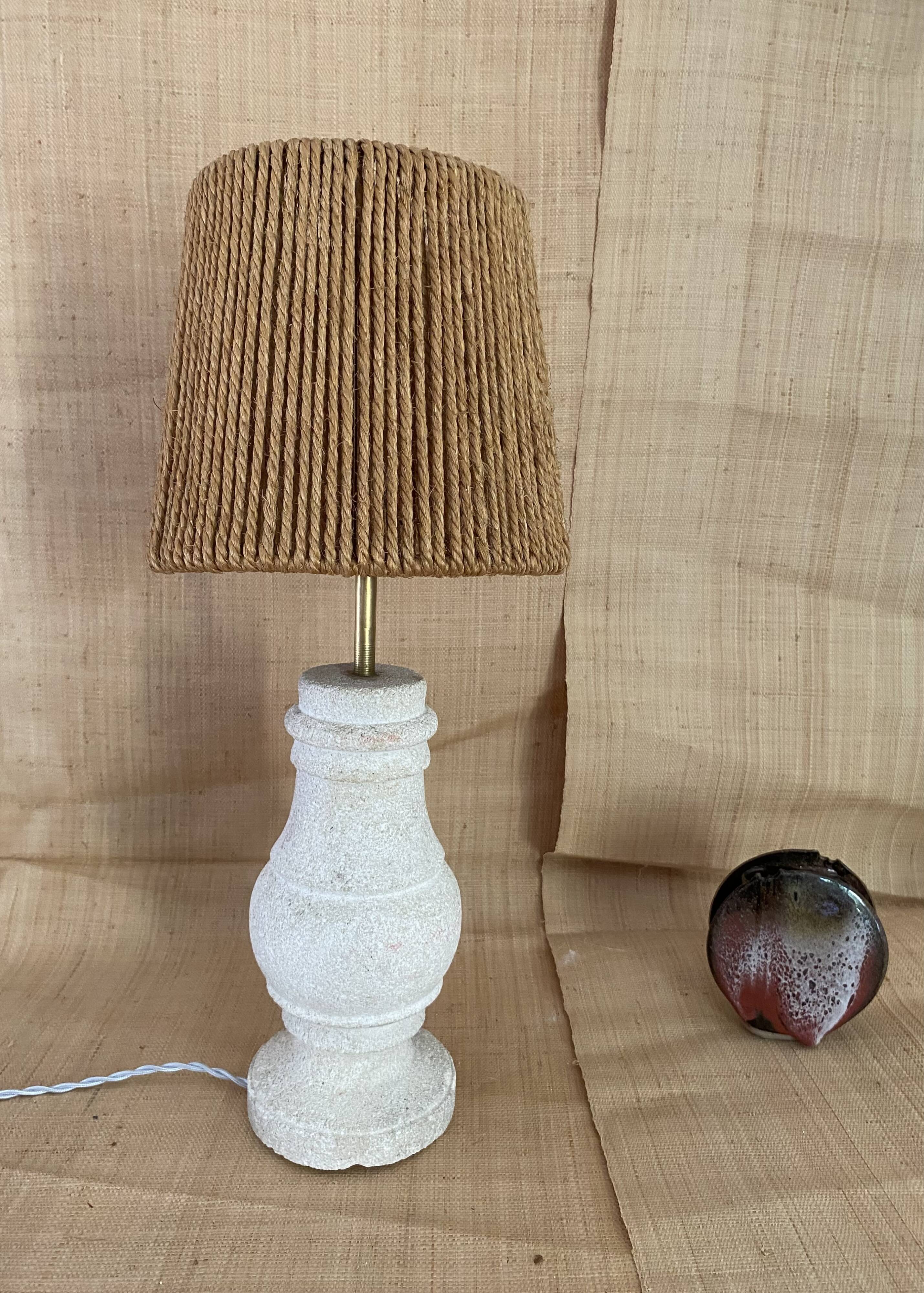 Baluster lamp base, new braided fabric cable.