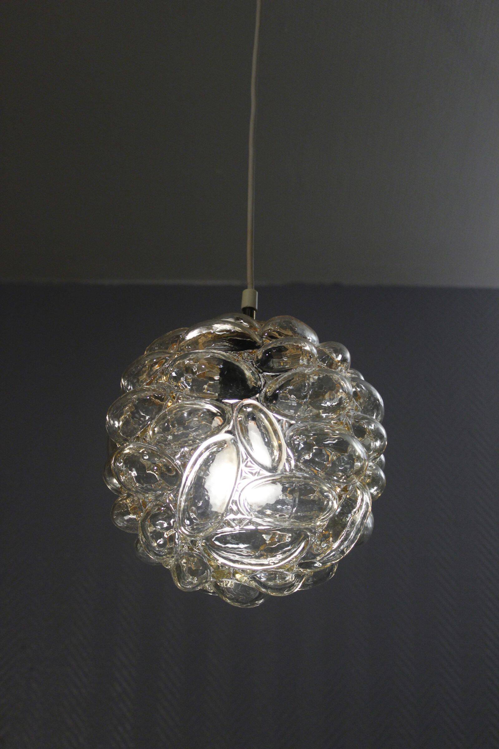 Bubble glass pendant light by Helena Tynell, Limburg design, 1960s.