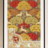 Poster “Deer and Trees”, after an Art Nouveau lithograph from 1897