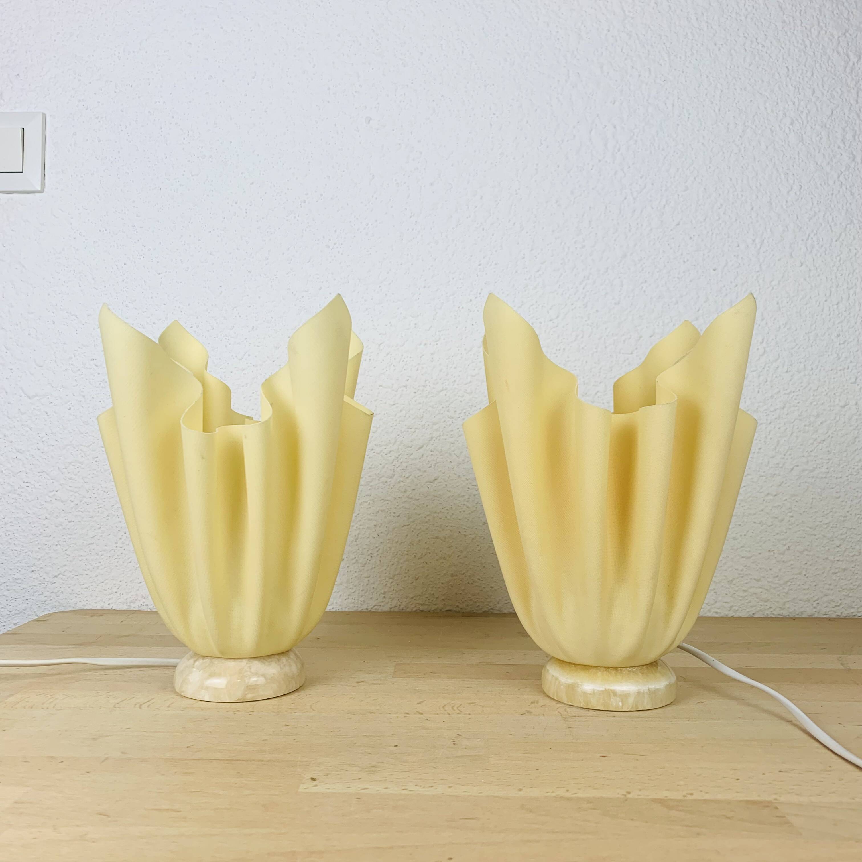 Pair of Georgia Jacob lamps with alabaster base