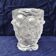 Frosted glass vase, decorated with cherubs and flowers, vintage.