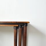 Scandinavian Modern Rosewood Nesting Tables with Drumstick Legs